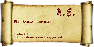 Minkusz Emese névjegykártya